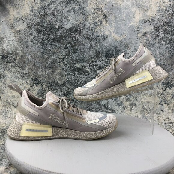 Adidas Men's Size 8 NMD R1 Spectoo Bliss Light Brown Grey Silver Sneakers GZ9266 - Picture 10 of 14